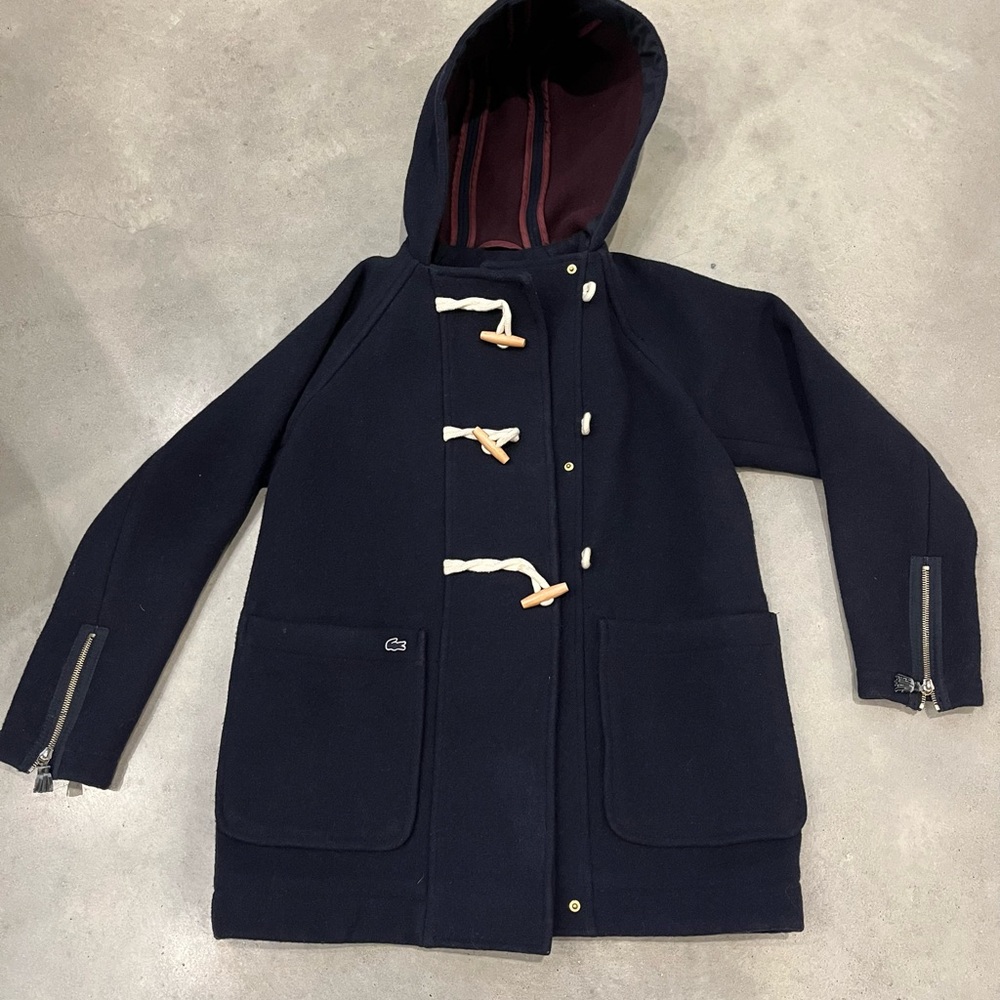 Lacoste LIVE Hooded Duffle Coat DEVANLAY Women’s Size Small